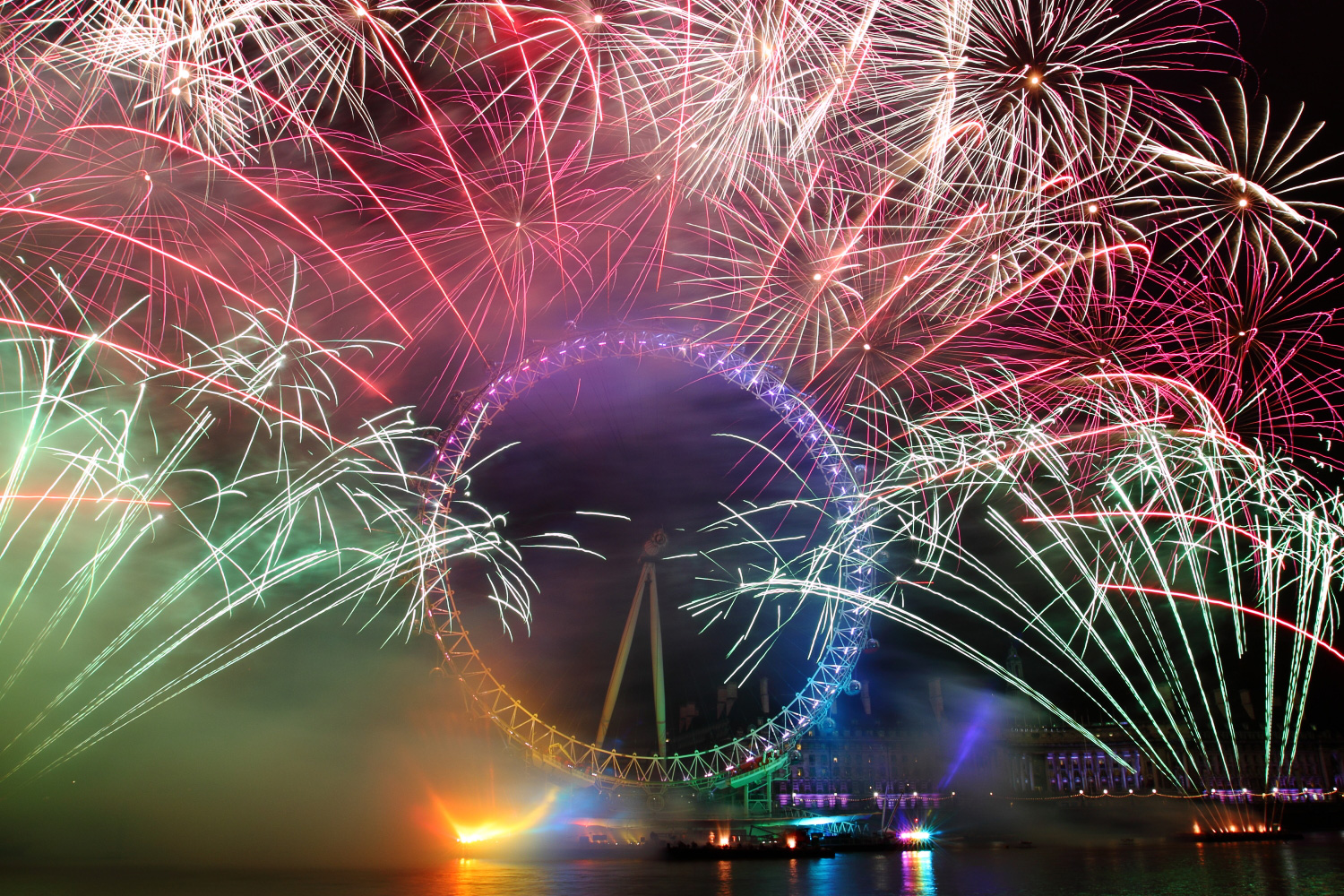 Fireworks at the London Eye