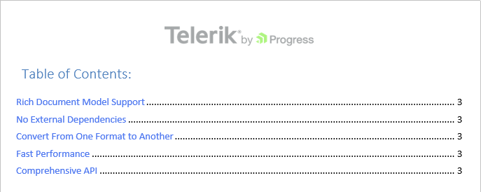 WordsProcessing sample document