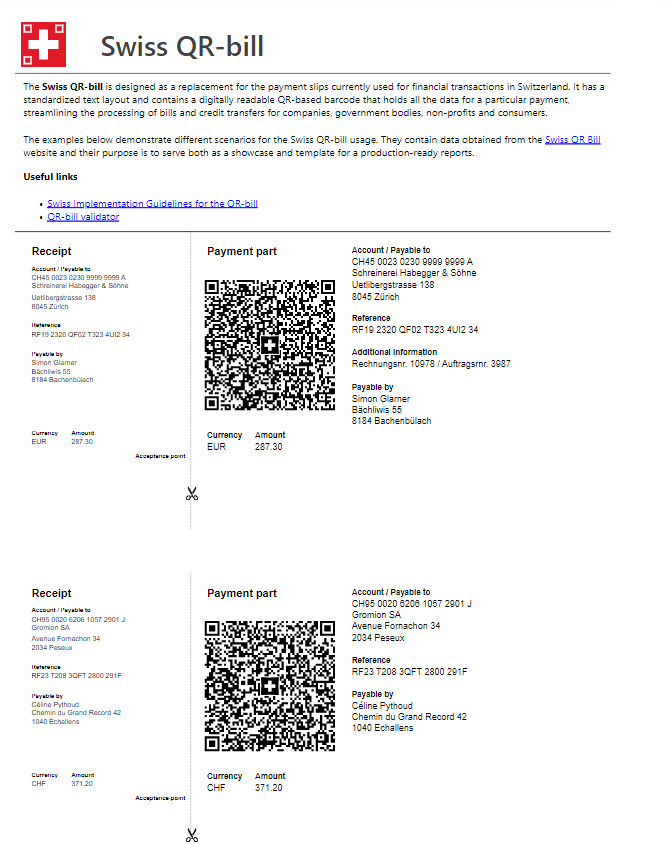 Swiss QR Bill Report